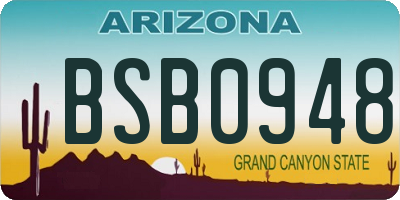 AZ license plate BSB0948