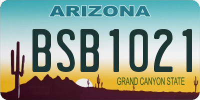 AZ license plate BSB1021