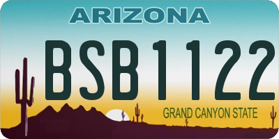 AZ license plate BSB1122