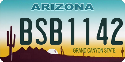 AZ license plate BSB1142