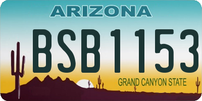 AZ license plate BSB1153