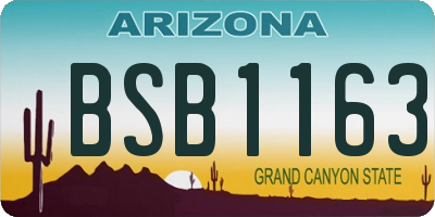 AZ license plate BSB1163