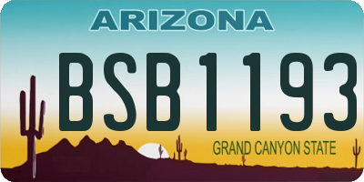 AZ license plate BSB1193