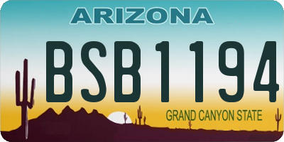 AZ license plate BSB1194