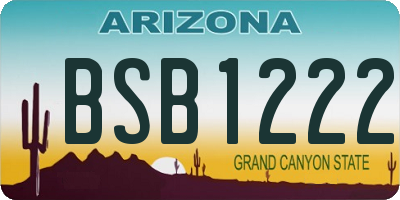 AZ license plate BSB1222