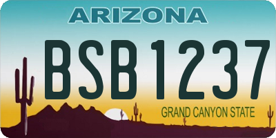 AZ license plate BSB1237