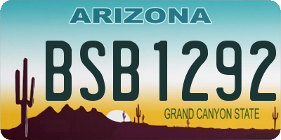 AZ license plate BSB1292