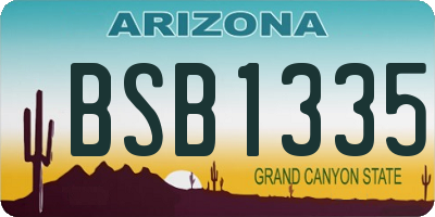 AZ license plate BSB1335
