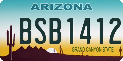 AZ license plate BSB1412