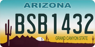 AZ license plate BSB1432