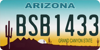 AZ license plate BSB1433