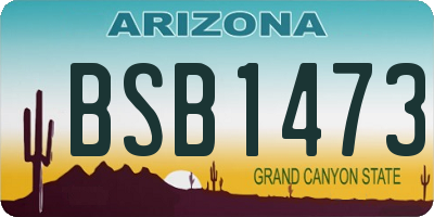 AZ license plate BSB1473