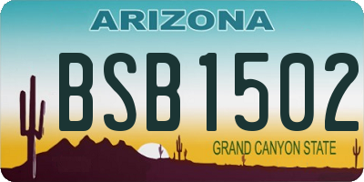 AZ license plate BSB1502