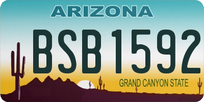 AZ license plate BSB1592