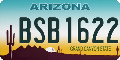 AZ license plate BSB1622