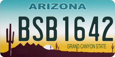 AZ license plate BSB1642
