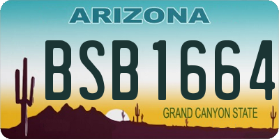 AZ license plate BSB1664