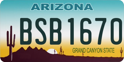 AZ license plate BSB1670