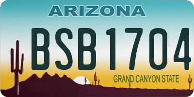 AZ license plate BSB1704