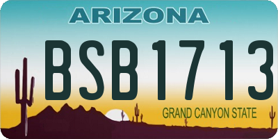 AZ license plate BSB1713