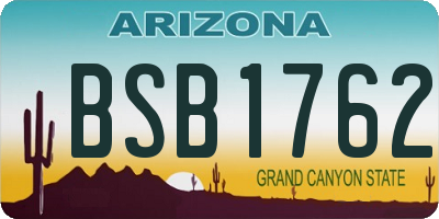 AZ license plate BSB1762