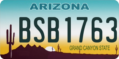 AZ license plate BSB1763
