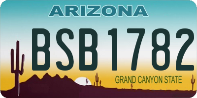 AZ license plate BSB1782