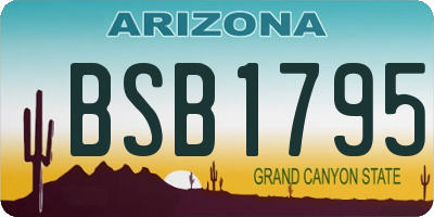 AZ license plate BSB1795