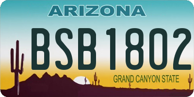 AZ license plate BSB1802