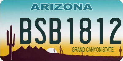 AZ license plate BSB1812