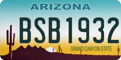 AZ license plate BSB1932