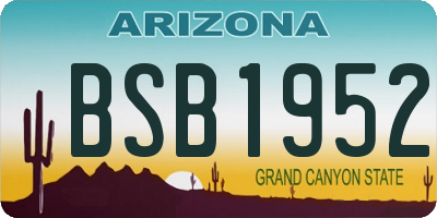 AZ license plate BSB1952