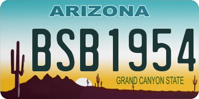 AZ license plate BSB1954