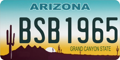 AZ license plate BSB1965