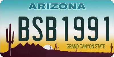 AZ license plate BSB1991