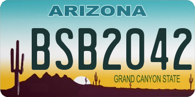 AZ license plate BSB2042