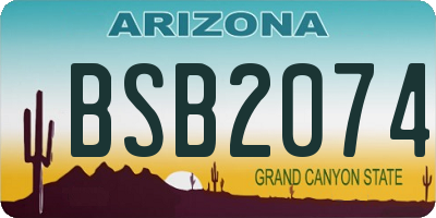 AZ license plate BSB2074