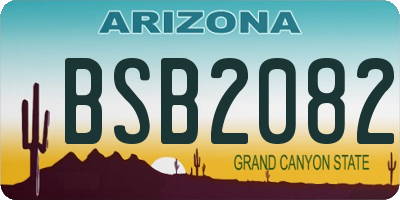 AZ license plate BSB2082