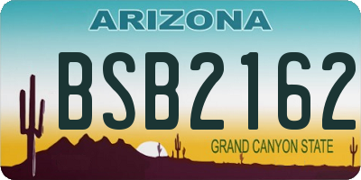 AZ license plate BSB2162