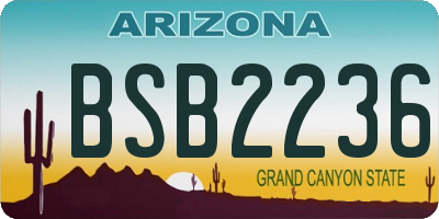 AZ license plate BSB2236