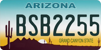 AZ license plate BSB2255