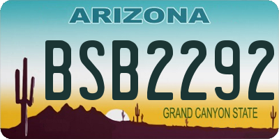 AZ license plate BSB2292