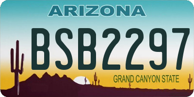 AZ license plate BSB2297