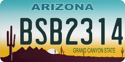 AZ license plate BSB2314
