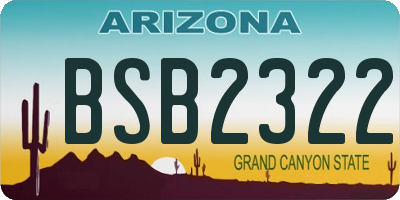 AZ license plate BSB2322