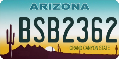 AZ license plate BSB2362