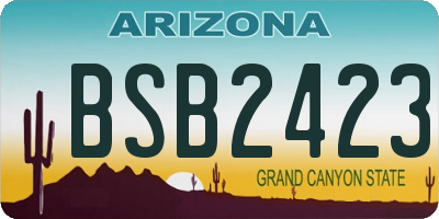AZ license plate BSB2423