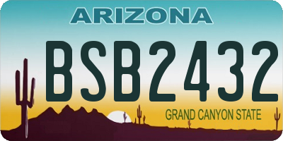 AZ license plate BSB2432