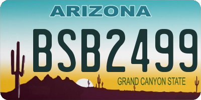 AZ license plate BSB2499