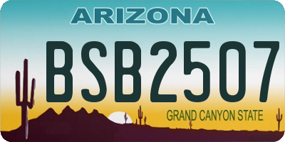 AZ license plate BSB2507